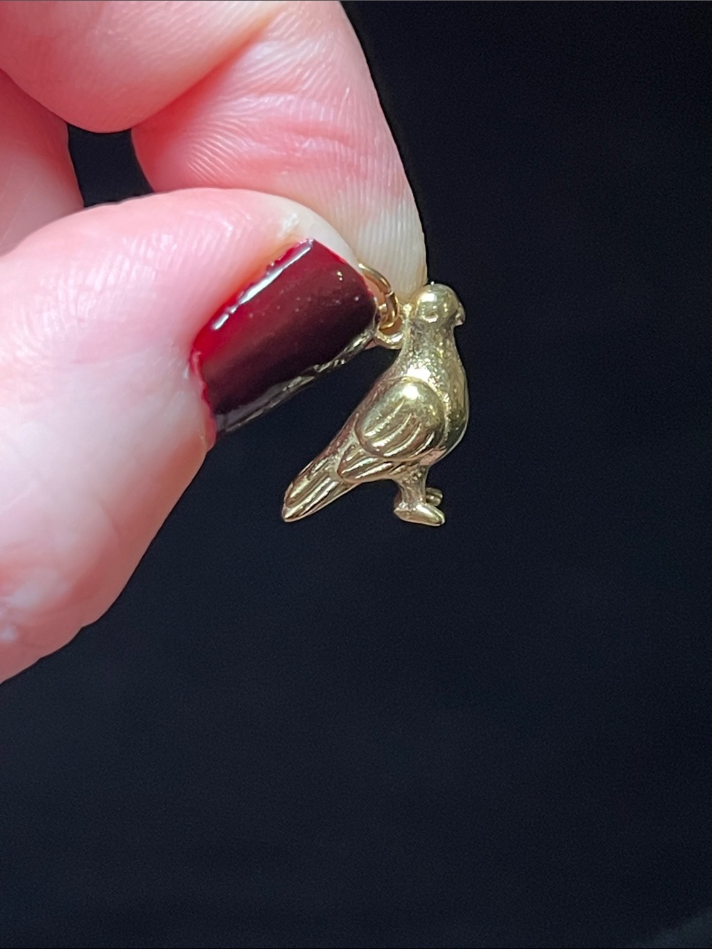 14k Gold Plated Humble Pigeon Bird Charm Pendant